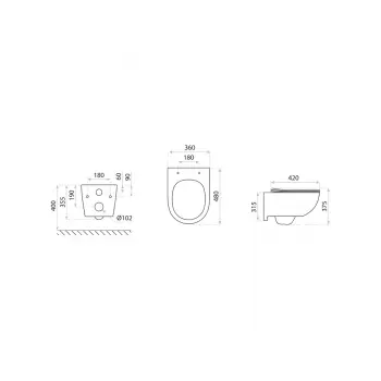 Miska WC wisząca z deską - LAVITA PRAIA Black 2.0